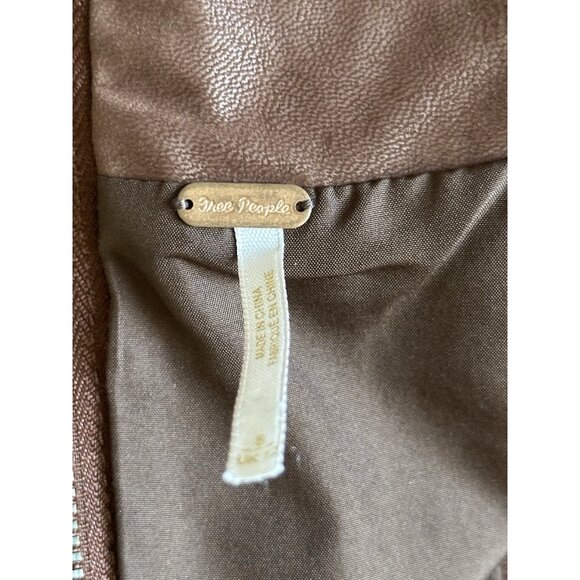 Free People Rust Brown Faux Suede A-Line Mini Skirt Women’s Size 8 NWOT - Picture 8 of 9